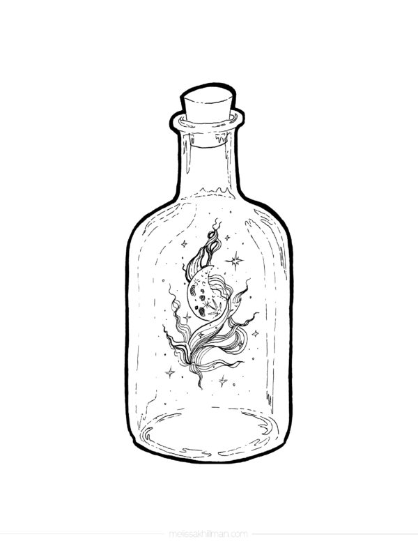 Adult Coloring Pages Stuff In Bottles Coloring Pages