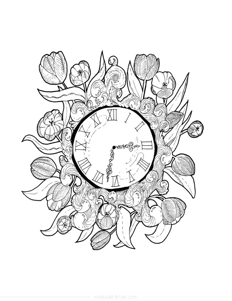 “Clock” Coloring Page