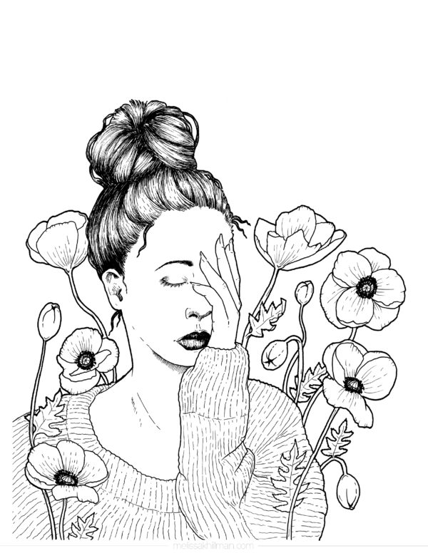“Exhausted” Coloring Page
