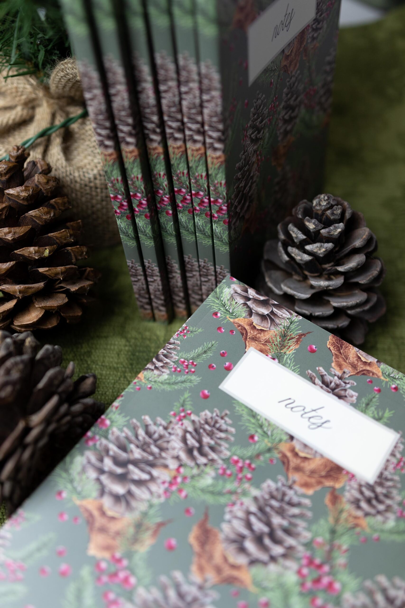 Festive Pinecone Notebook