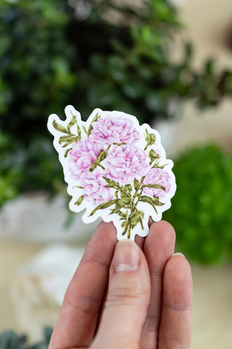 Pink Peony Bouquet Stickers