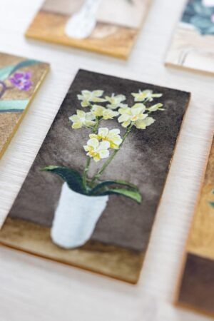 Yellow Orchid Mini Original Painting