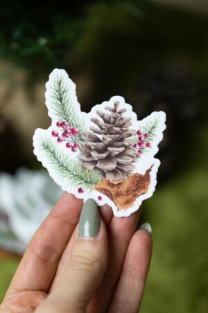 Festive Pinecone Stickers