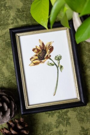 Little Gold Sunflower Framed Original Painting