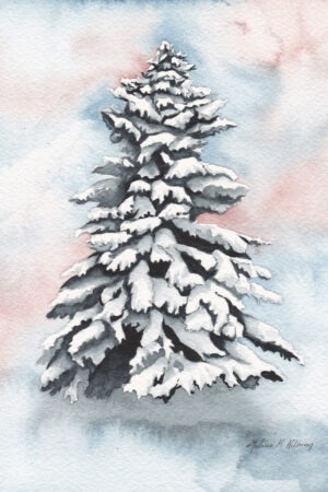 Pink & Blue Winter Tree Fine Art Print